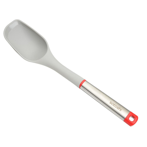 Ложка кухонная жаропрочный нейлон, ручка нержавеющая сталь/пластик, Премьер SATOSHI