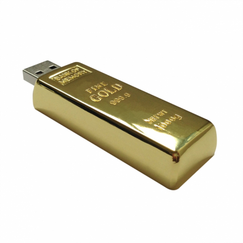 Флешка (флэш) USB 2.0 CBR 8 Gb MF 300 Billion слиток золота (желтый)