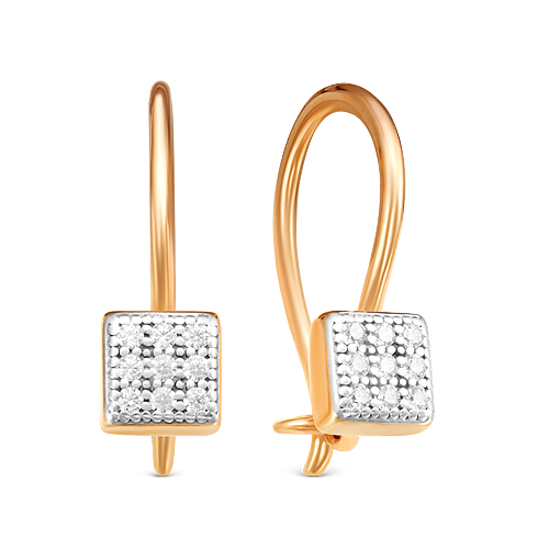 Серьги детские из золочёного серебра с фианитами 925 пробы п8-486-1з200