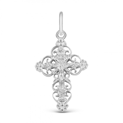 Крест из серебра родированный - 2,9 см К3-225р