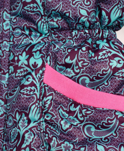 Тёплая фиолетовая куртка для девочки 84074-ДЗ19