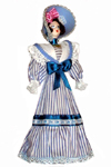 Кукла сувенирная фарфоровая. Дама в летнем костюме. 1830-е г. Петербург.