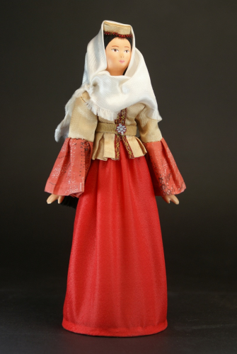 Кукла сувенирная фарфоровая. Девичий праздничный костюм. Азербайджан.