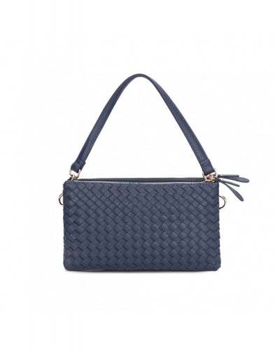 Маленькая темно-синяя женская сумочка с двумя карманами