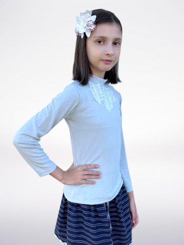 Серая школьная водолазка (блузка) для девочки 82537-ДШ19