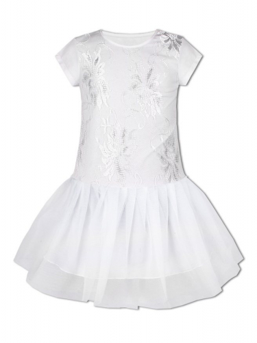 Белое нарядное платье для девочки 83821-ДЛН19