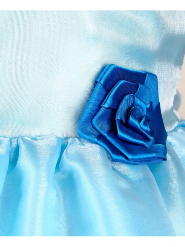 Голубое нарядное платье для девочки с лентами 83756-ДН19
