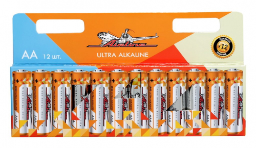 Батарейки AIRLINE  AA LR06 щелочные в блистере 12шт.уп.10шт.