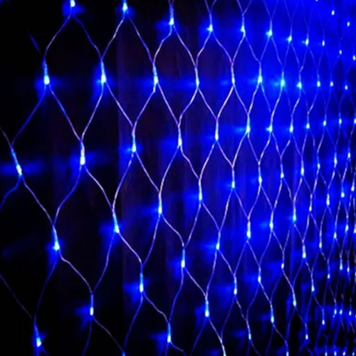 Эл. сетка комнатная (160 LED, 8 режим свечения, шнур прозрач. 1,5 м, синяя, 5W), L2 H1 м