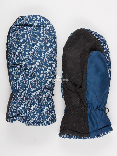 Женские зимние рукавицы голубого цвета 902Gl