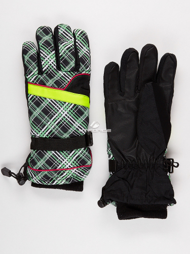 Женские зимние горнолыжные перчатки зеленого цвета 448Z