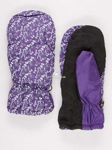 Женские зимние рукавицы фиолетового цвета 902F
