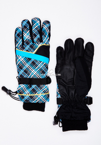 Женские зимние горнолыжные перчатки синего цвета 448S