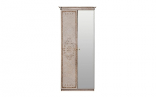Шкаф 2 двер с зерк Патррисия крем глянец