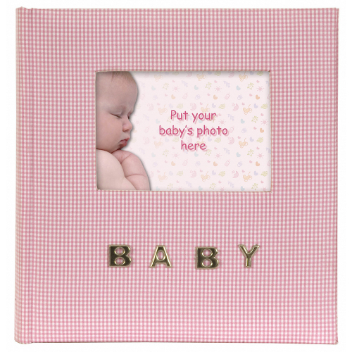 Фотоальбом Innova Baby Gingham 100 фото 10x15 кармашки book bound memo Pink Q9306337