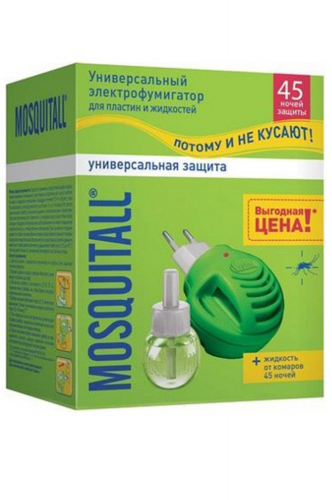 Прибор c диодом и жидкость 45 ночей Универсальная защита от комаров - MOSQUITALL