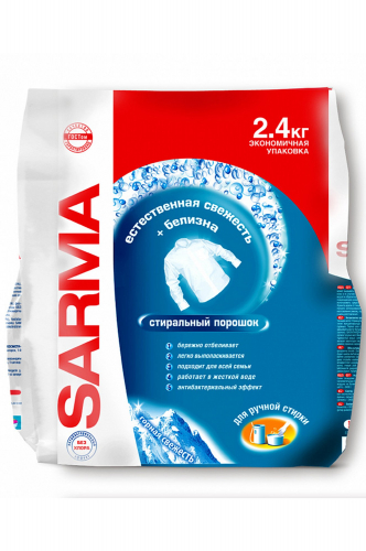 Порошок стиральный для ручной стирки Sarma 2,4 кг - НЕВСКАЯ КОСМЕТИКА