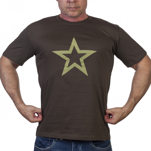 Мужская хаки футболка Армия России. Модный милитари тренд 2019 года №56А