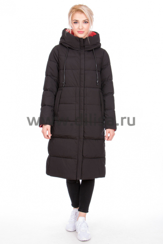 Пальто Towmy Х016 (Черный/Красный 004)