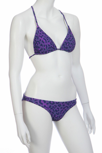 Фиолетовый купальник бикини с леопардовым принтом №639