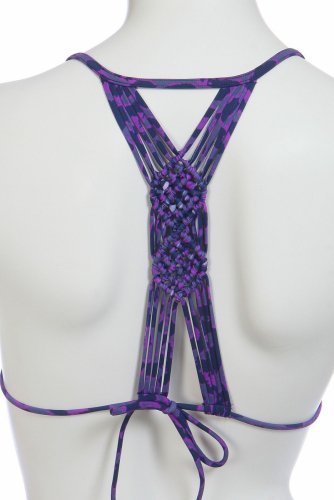 Фиолетовый купальник бикини с леопардовым принтом №639