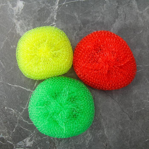 Набор пластиковых губок для мытья посуды «Бублик», 3 шт, цвет МИКС