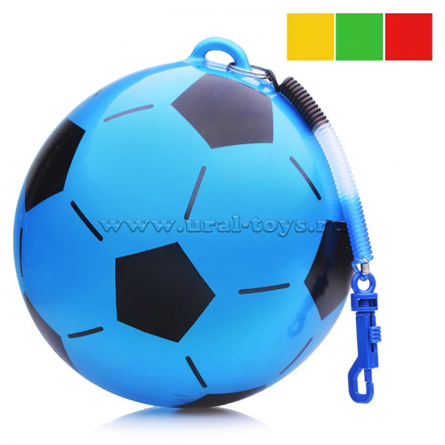 Мяч надувной,на резинке 22 см, цвет в ассортименте