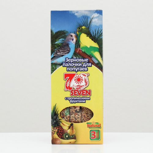Палочки Seven Seeds для попугаев, тропические фрукты, 3, 90 г