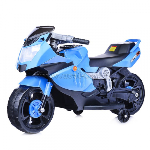 Мотоцикл на аккумуляторе, синий