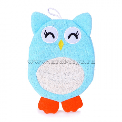 Махровая мочалка-рукавичка Baby Owl. Хлопковая ткань.