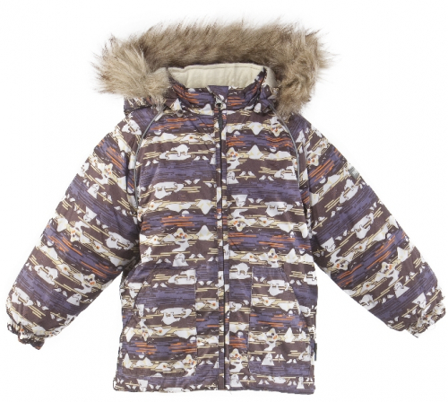Куртка для малышей VIRGO,коричневый с принтом 281, размер 80