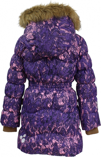 Пальто для девочек GRACE 1, лилoвый с принтом 73253, размер 122