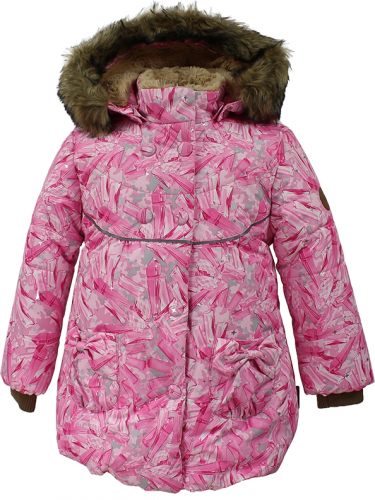 Куртка для девочек OLIVIA, розовый с принтом 71413, размер 86