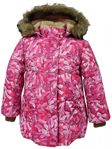 Куртка для девочек OLIVIA, фуксиа с принтом 71463, размер 92
