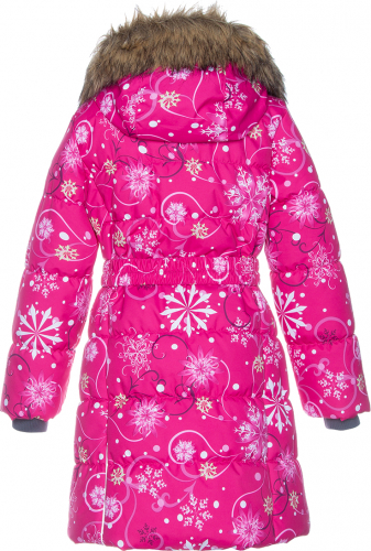 Пальто для девочек YACARANDA, фуксиа с принтом 94263, размер 116