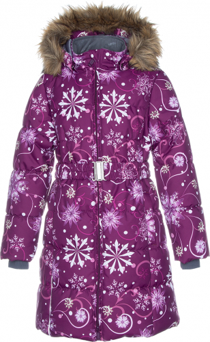 Пальто для девочек YACARANDA, бордовый с принтом 94234, размер 110