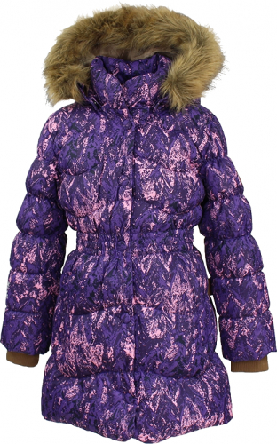 Пальто для девочек GRACE 1, лилoвый с принтом 73253, размер 122