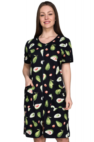 Женский домашний халат nс принтом авокадо - Элиза