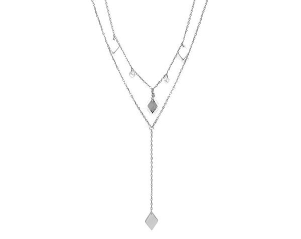 Колье из серебра куб.циркон., ТФК-18