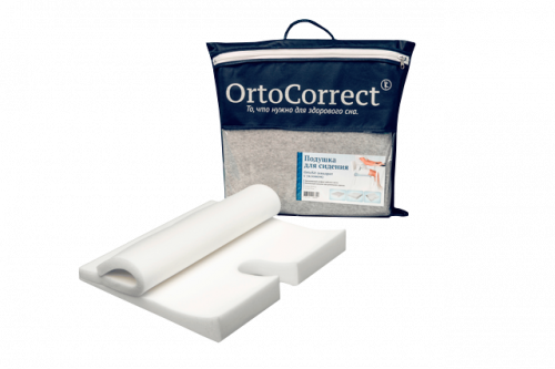 Анатомическая подушка OrtoCorrect с эффектом памяти OrtoSit (Квадрат с уклоном) с эфф.памяти