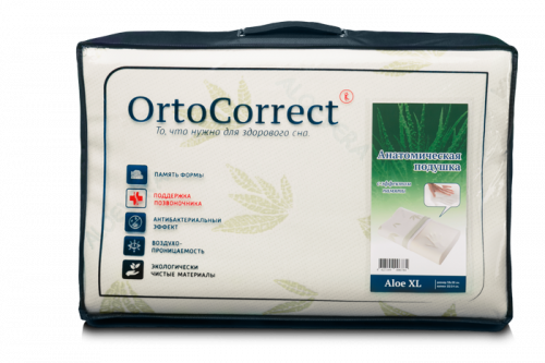Анатомическая подушка OrtoCorrect с эффектом памяти   AloeVera XL