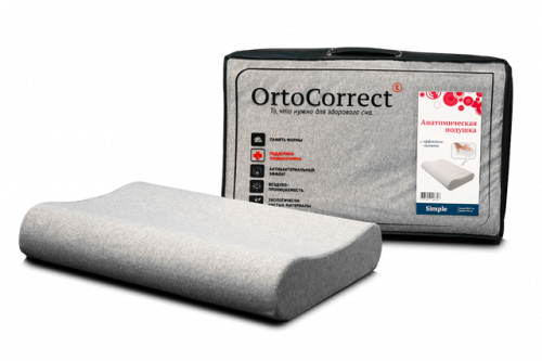 Анатомическая подушка OrtoCorrect с эффектом памяти Simple M