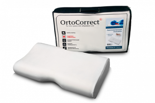 Анатомическая подушка OrtoCorrect с эффектом памяти Premium 2 Plus
