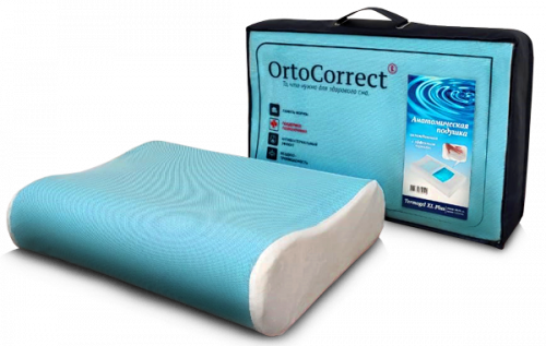 Анатомическая подушка OrtoCorrect с эффектом памяти Termogel XL Plus  (с гелевой вставкой)