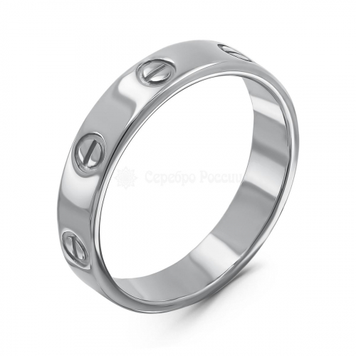Кольцо из серебра родированное К-0034р