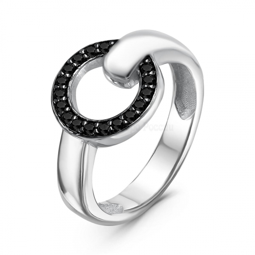 Кольцо из серебра с фианитами родированное к-7222р216