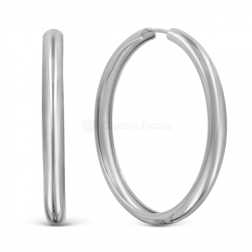 Серьги-конго из серебра родированные - диаметр 3,5 см 60-35-00р