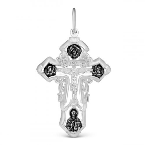 Крест из серебра с частичным чернением - 4,5 см Кр-673 чч