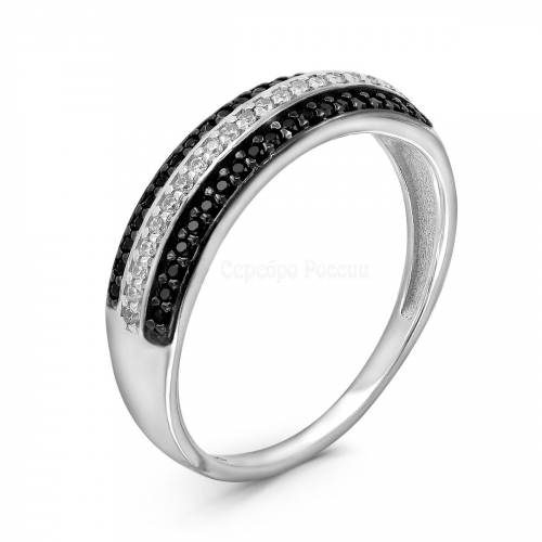 Кольцо из серебра с фианитами родированное к-7223р21600