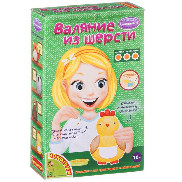 Набор для творчества BONDIBON. Валяние из шерсти. Цыпленок Арт.0004